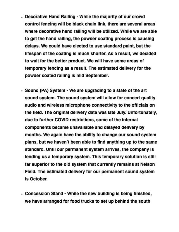 PrincipalMcAfee's tweet photo. We're excited to welcome you back to Nelson Field! Here's what you can expect with the ongoing construction. https://t.co/nZDPGXA7ij