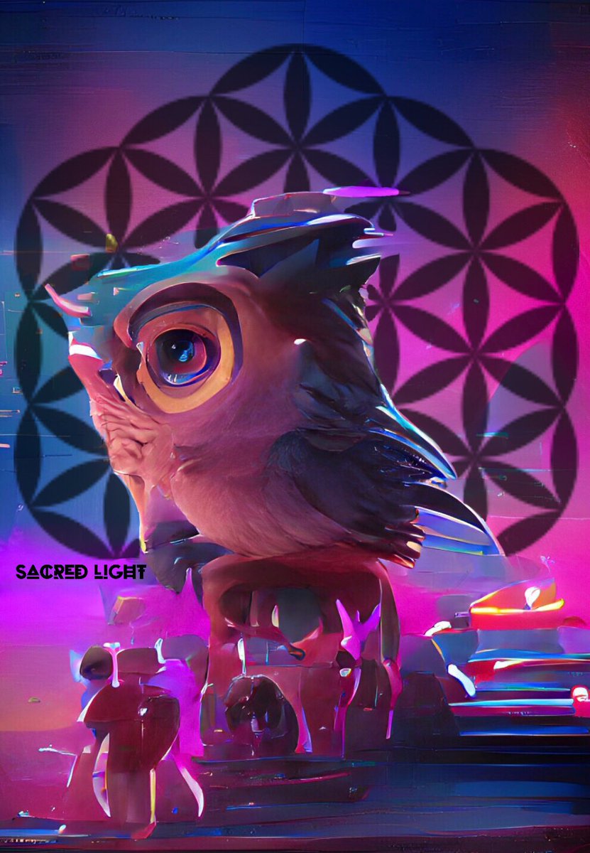 Cydenime's tweet photo. 🦉 Owl collection is out on @objktcom Go give me a follow! 

#owl #tezos #tezosnft #nft #nftart #aiart #ai #metatron #floweroflife #sacredgeometry #ascension #blockchain #crypto #web3 #metaverse #love @secreteachings 🔺 https://t.co/naUFqY7j4e