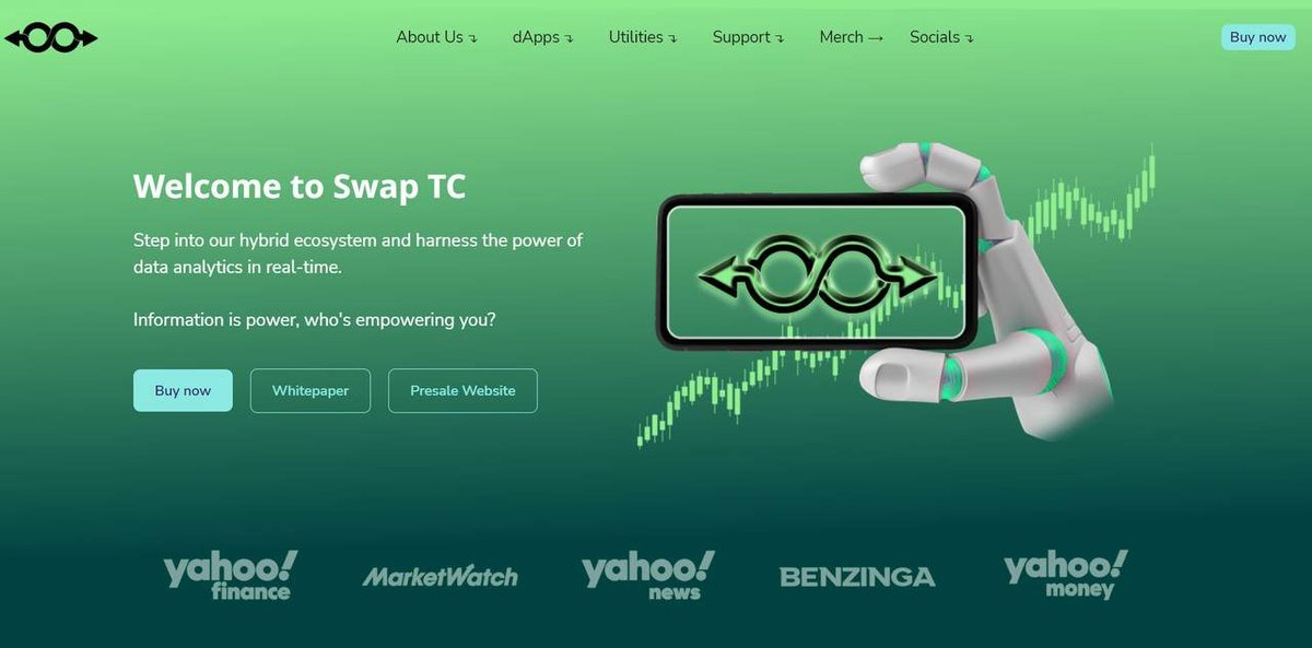 WhaleCoinTalk's tweet photo. ♾@SwapTC is the first crypto token to implement an individual based tax system that puts the holder first.

The hybrid ecosystem utilizes data analytics in real-time to provide an edge to users while trading.

Presale is live🔴https://t.co/fUso896UUk

🌐https://t.co/NNqehtWRDg https://t.co/gNubz1et1x