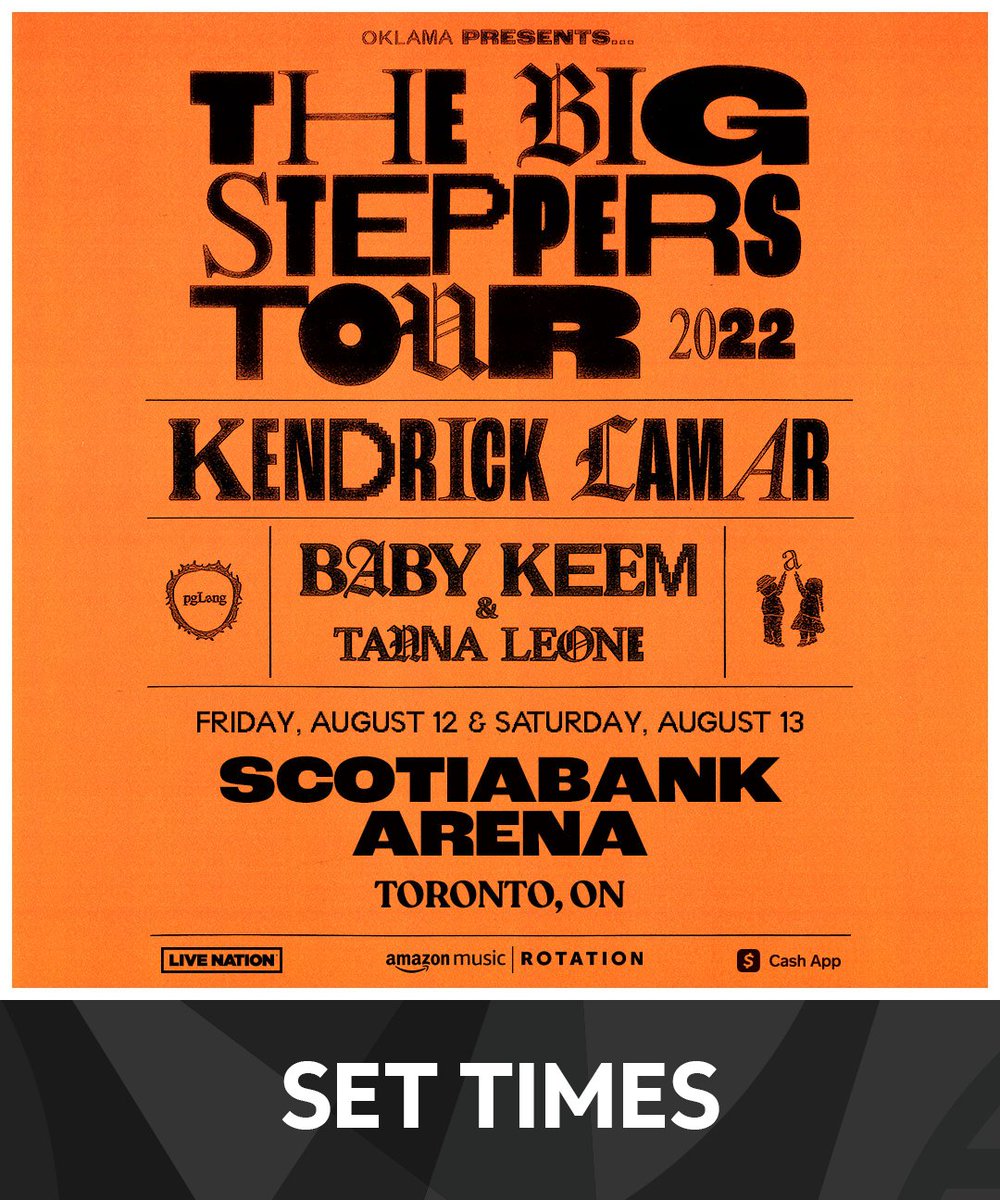 🚨 TONIGHT: NIGHT 2 🚨

🚪 DOORS - 6:30PM
🎤 TANNA LEONE - 7:45PM
🎤 BABY KEEM - 8:10PM
🎤 KENDRICK LAMAR - 9:00PM
