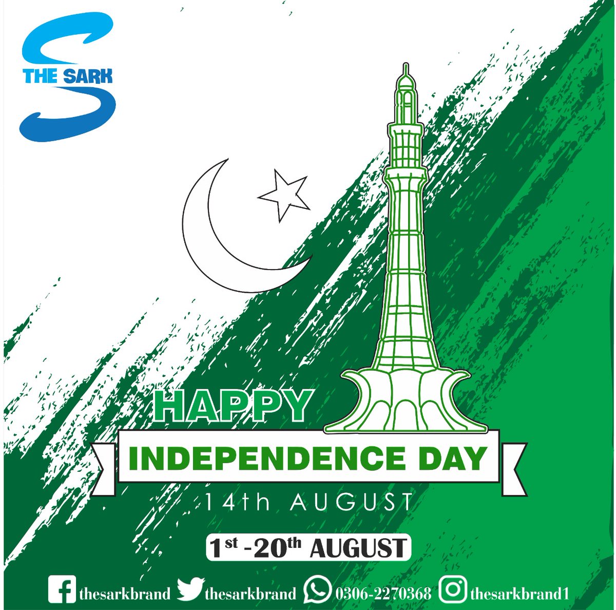 TheSarkBrand's tweet photo. Wishing Pakistani's all over the world celebrating a very Happy Independence day from @TheSarkBrand
Avail Exclusive Discount
Shop Now:
https://t.co/YjCZCUct98
#PakistanZindabad #TheSark #TheSarkBrand  #sale #discount #groceryshopping #independenceday2022 #14August #14august2022 https://t.co/9fgxqama84