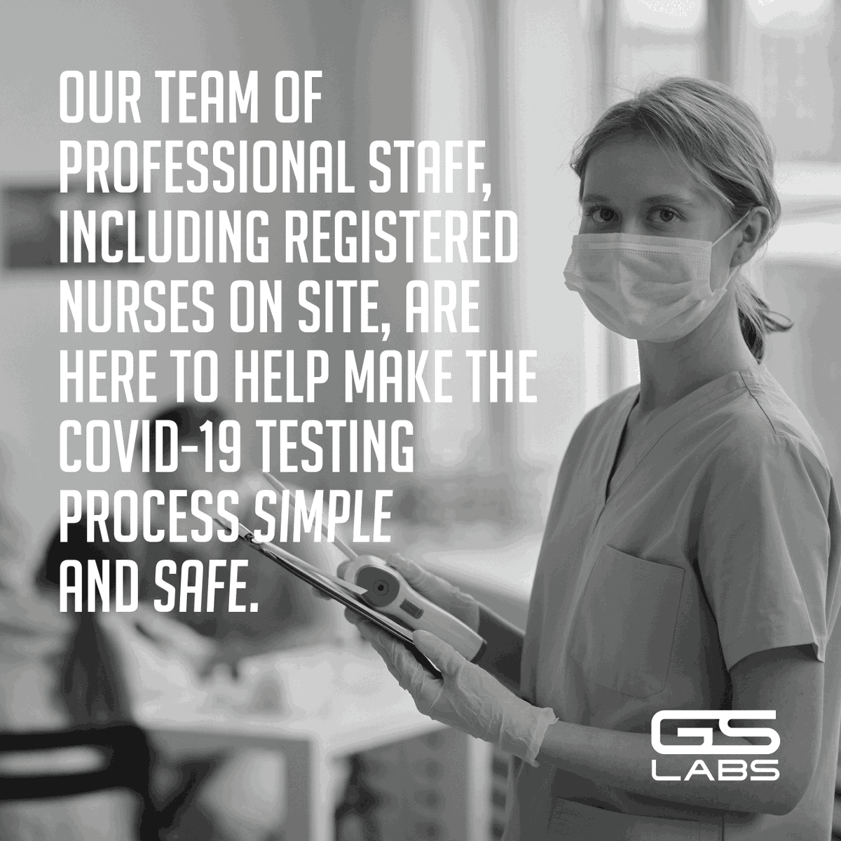 GSLabsTestingUS's tweet photo. GS Labs has a team of professional staff members that are here to help make your COVID-19 testing process simple and safe. 💙

Are you in need of a COVID-19 test?
Visit our website to schedule an appointment today. ⬇️
📲 https://t.co/uobcl2ztqm https://t.co/HDr7yq55Ep