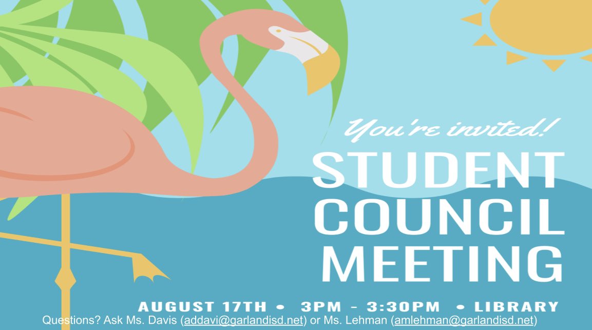 Hey <a href="/LCHS_Patriots/">Lakeview Centennial Patriots 🎓</a>! Our first meeting will be on the Wednesday, August 17th, in the library at 3pm. We hope to see you there! #BeRevolutionary #WeAreLC