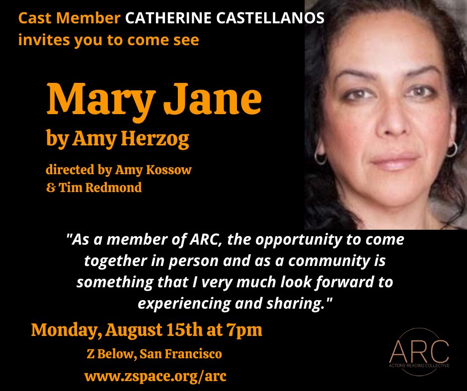 <a href="/arc_sfbay/">Actors Reading Collective</a> presents a live reading of MARY JANE by Amy Herzog.  

🗓August 15 at 7p PST at <a href="/zspaceSF/">Z Space Theater</a> 

🎟 Learn more:  zspace.org/arc