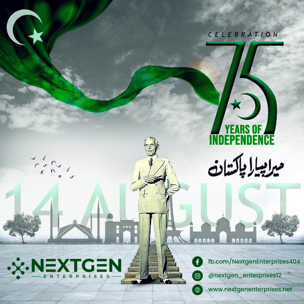 Tahanadeem62's tweet photo. Let's Celebrate 75 years of Freedom with respect, dignity and equality.

.

.

Have a wonderful Independence Day To All Followers and Our Beloved Employees

.

.

.

#respect #pakistanzindabaad #75yearsofindependence   #independenceday2022 #14august
 
#QuaidKeHabib https://t.co/gedPa7C4rN
