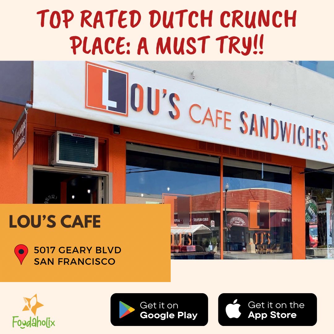 FoodaholixWorld's tweet image. Lou’s Cafe is a Must Visit place to Try the Best Dutch Crunch Sandwich in #sf 
Explore More on Foodaholix App! 

#dutchcrunch #sandwich #sandwiches #snacks #sffood #sfvibes #sfeater #foodsforthought #tastyfood