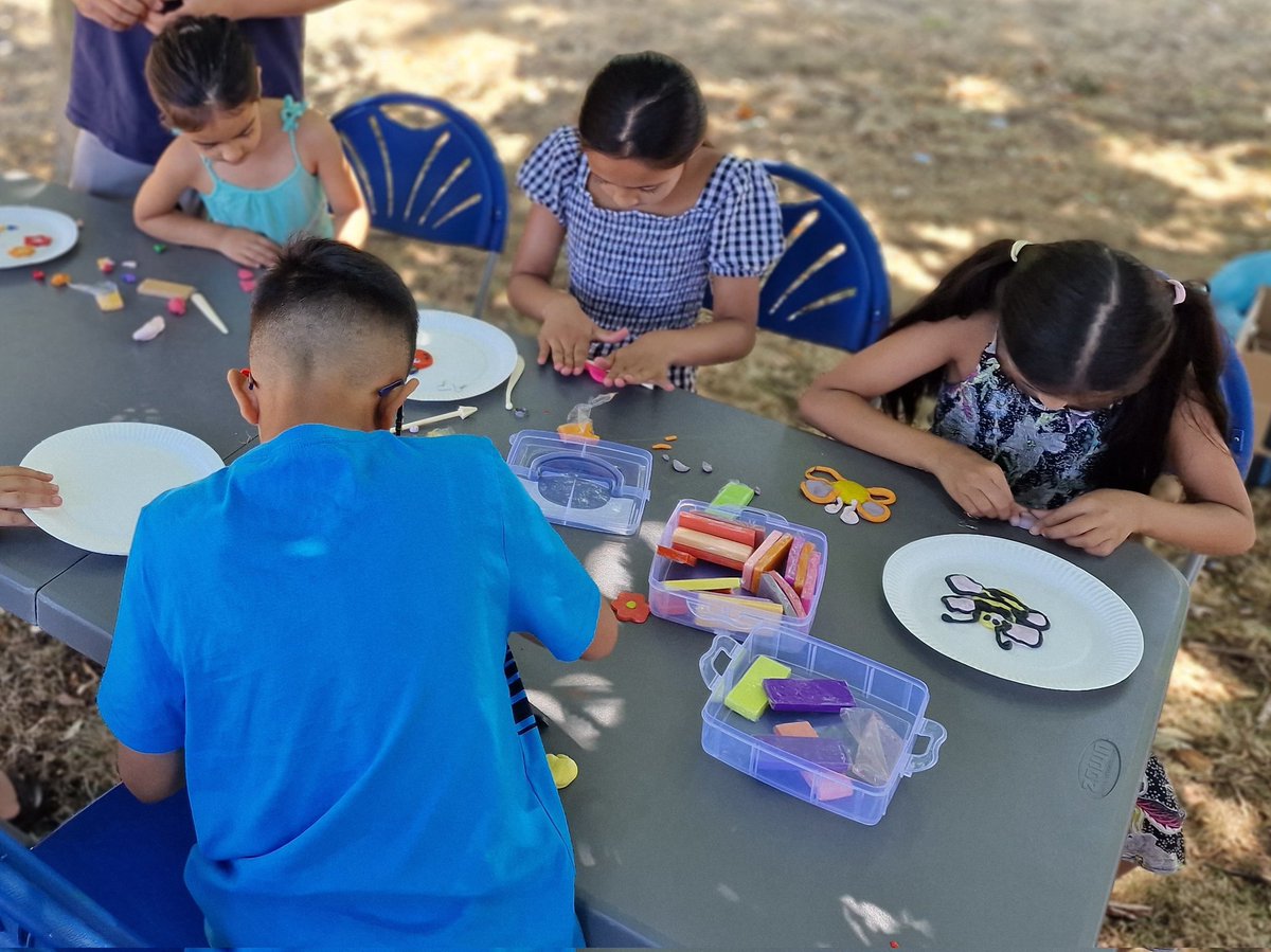 Some photos of our arts and crafts session held this morning, children (and adults!) enjoyed getting creative with soft clay and paint!