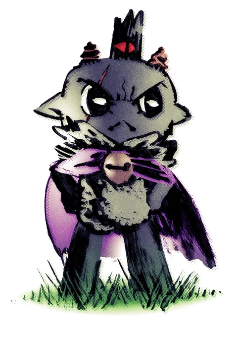 Morde does not appreciate the amount of poop eating in his cult 's OC Mordhei in Cult of the Lamb 