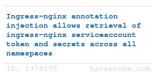 disclosedh1's tweet photo. Kubernetes disclosed a bug submitted by amlweems: https://t.co/yvNaX4dkxX - Bounty: $2,500 #hackerone #bugbounty https://t.co/dfalx27kq8