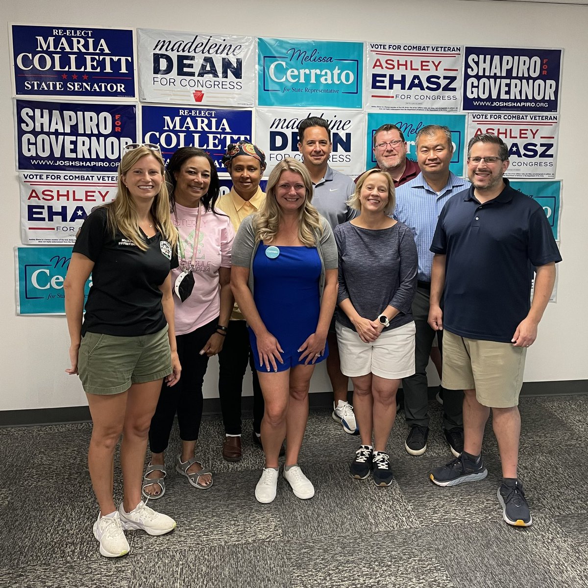 JasonSalus's tweet photo. This afternoon, members of our @MontcopaDems @PADems State Committee delegation knocked on doors with @Missy4PA and @mariaforpa. @Manero4Council @tomkohlerUM https://t.co/wQSVTereyj