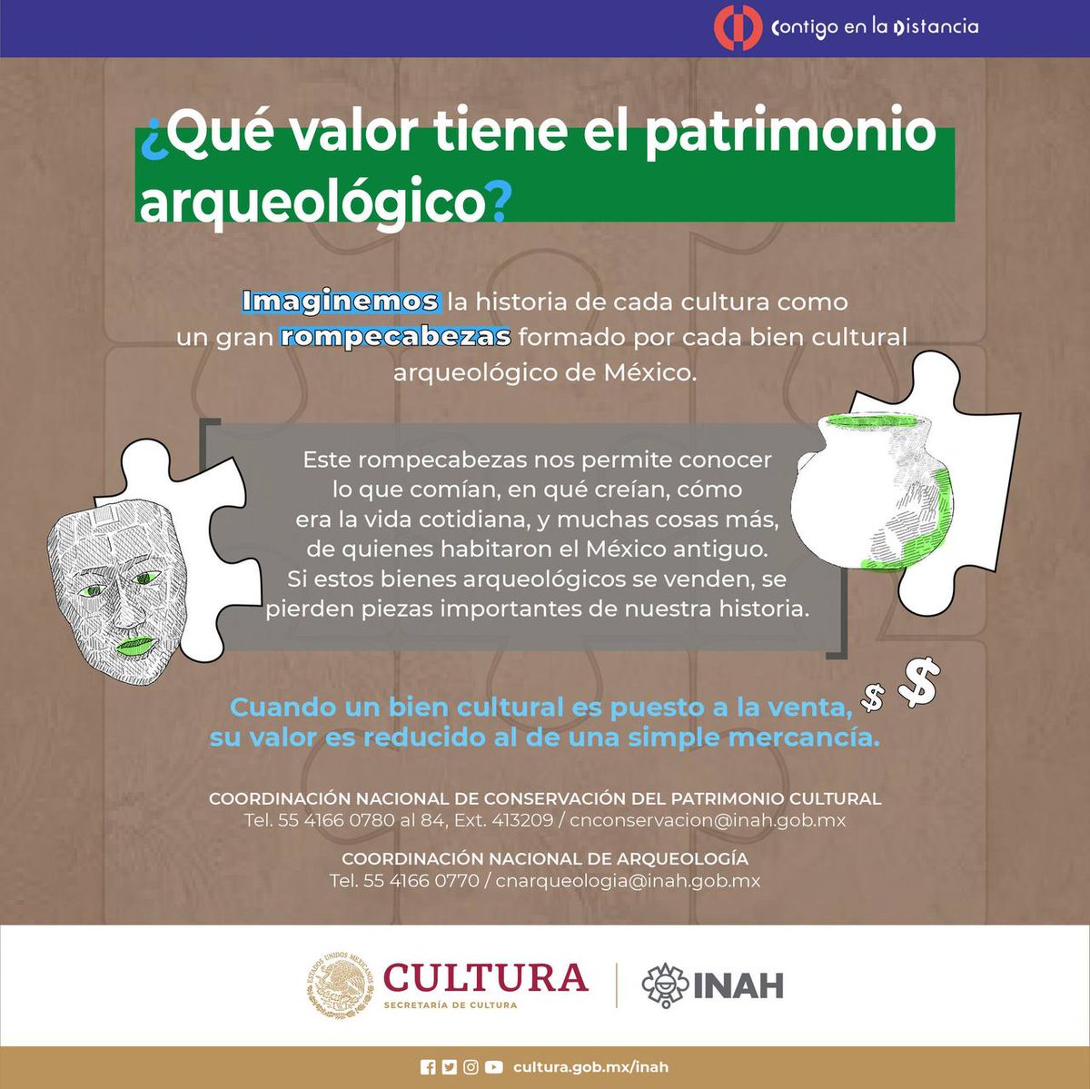 INAHmx's tweet photo. ¿Cuál es el valor del patrimonio arqueológico?

Es imposible darle un valor específico a objetos que representan un bien cultural y que en ocasiones son las únicas huellas que prevalecen sobre una civilización.
 
#MiPatrimonioNoSeVende 
#INAHVirtual https://t.co/unHnPukiPh