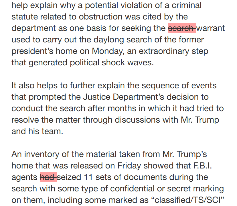 maggiediffs's tweet photo. .@maggiet1m3 Update to: 'Trump Lawyer Told Justice Dept. That Classified Material Had Been Returned' https://t.co/HJ4SLaZy7k https://t.co/6312I50Ptg