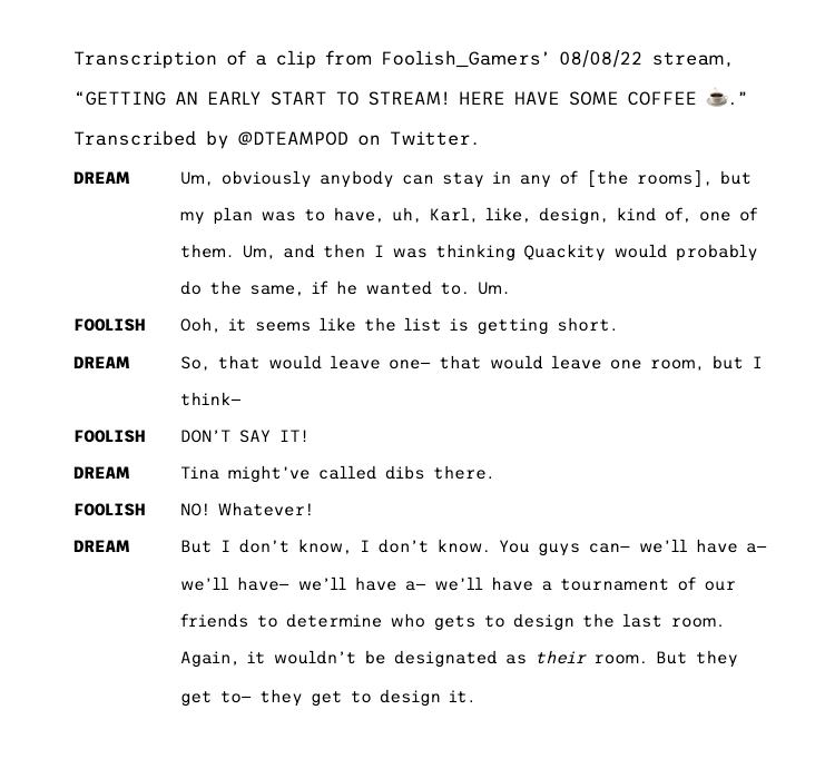 DTEAMPOD's tweet photo. transcript reqs about the dream team house ✨🌟💫 https://t.co/TA6U0sTU3M