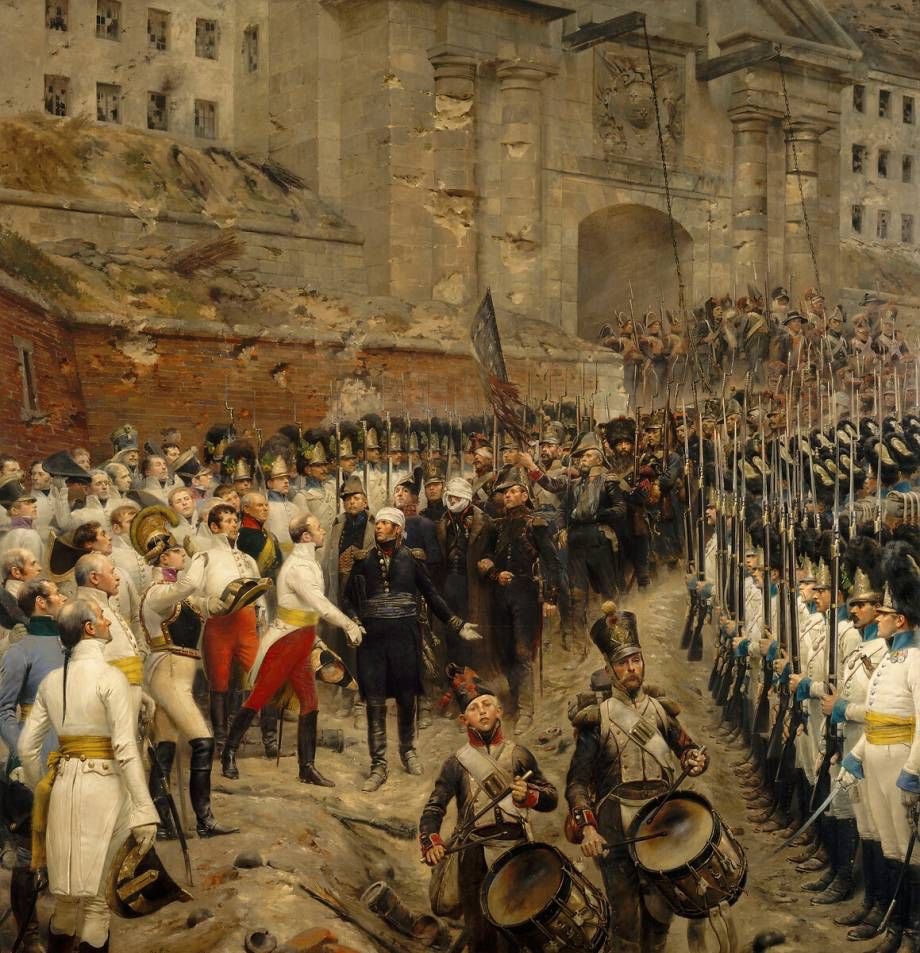 Surrender of Huningue - The French garrison surrender to the Austrians after a prolonged siege, 20 August 1815