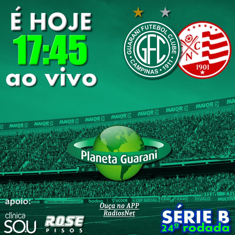 CLIQUE, OUÇA, PARTICIPE: radios.com.br/play/118254
MAIS UMA CHANCE! O Bugre, contando com sua TORCIDA, recebe o Náutico num confronto direto pela Série B. A gente transmite ao vivo a partir das 17:45, DE TORCEDOR PRA TORCEDOR! VAMOS JUNTOS?