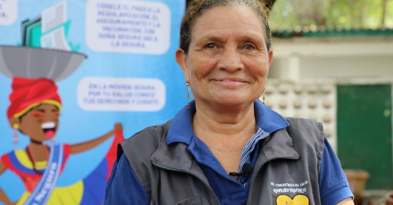 OIMColombia's tweet photo. Miriam Correa es colombiana y lideresa de la #RedComunitariaDeSalud ‘Rompiendo Fronteras’ en Cartagena. Desde 2020 participó de procesos de mejoramiento de capacidades para promover los Derechos Sexuales y Reproductivos en niños, niñas y adolescentes nacionales 🇻🇪y🇨🇴.
@StatePRM👇🏻