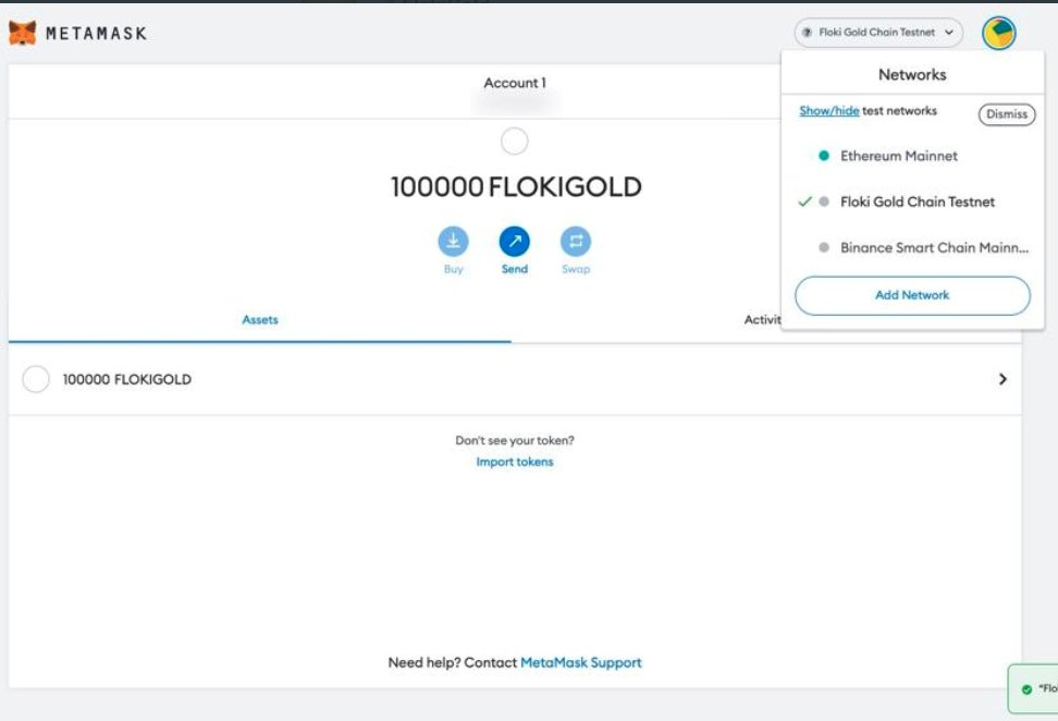 Flokigoldd's tweet photo. Here is the info you need to input into your metamask to see testnet tokens for our #FlokiGold #Blockchain! 

$FlokiGold Tokens will be sent shortly!

Chain Name: Floki Gold Chain Testnet
RPC URL: http://54.242.180.44:8545/
Chain ID: 117
Currency Symbol: Floki Gold

#Floki #ETH https://t.co/7vhAkzpq9d