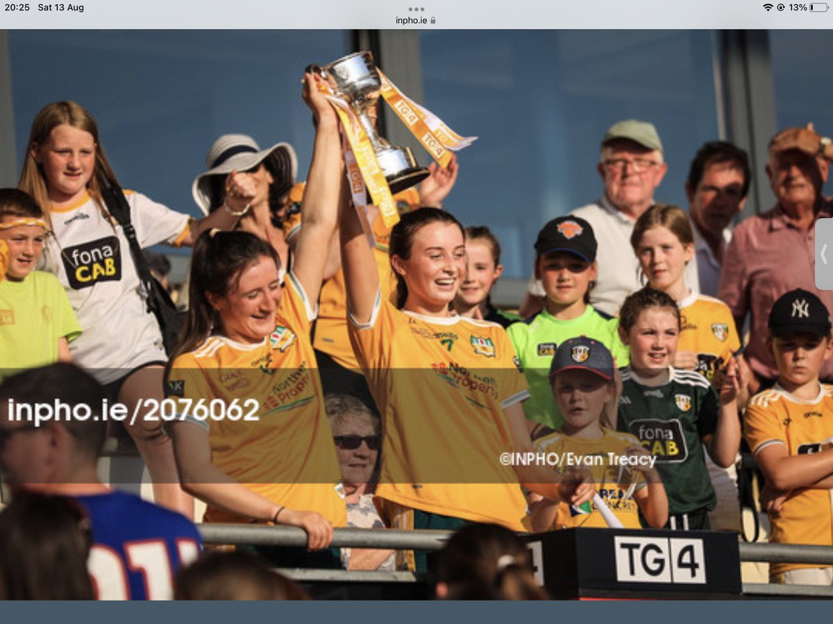 Cargin_Gac's tweet photo. Massive congratulations to all the @AntrimLGFA team and management on winning the All Ireland final today!! Especially Cathy, Maria and Sarah we are so proud of you all. Well done Cathy on her player of the final award too! Fully deserved… 👏🏼👏🏼👏🏼 Enjoy the celebrations! 💪🏼🟡⚪️ https://t.co/X2AvDjrhSh