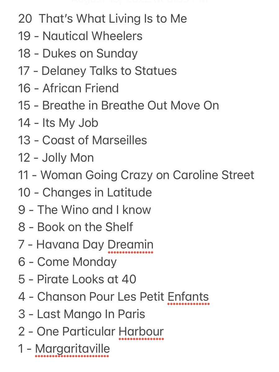 stoolpresidente's tweet photo. In honor of me going going to Jimmy tonight here are my top 20 @jimmybuffett songs.    #parrothead https://t.co/orApin9ndp