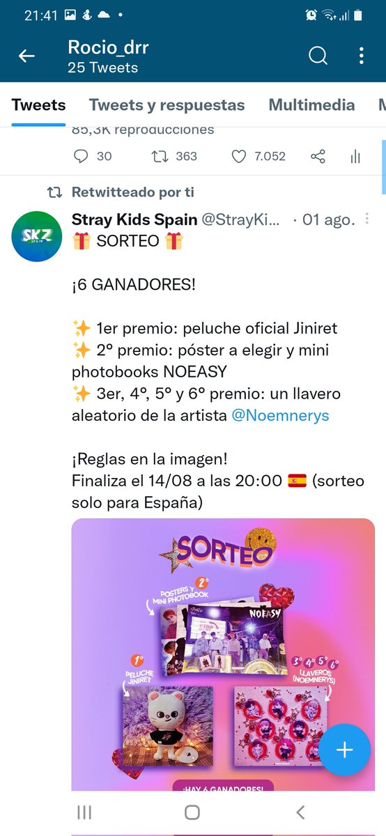 rociodrr7's tweet photo. @StrayKids_Spain @Noemnerys Suerteeeee😊😊 https://t.co/fV7nSmlUyZ