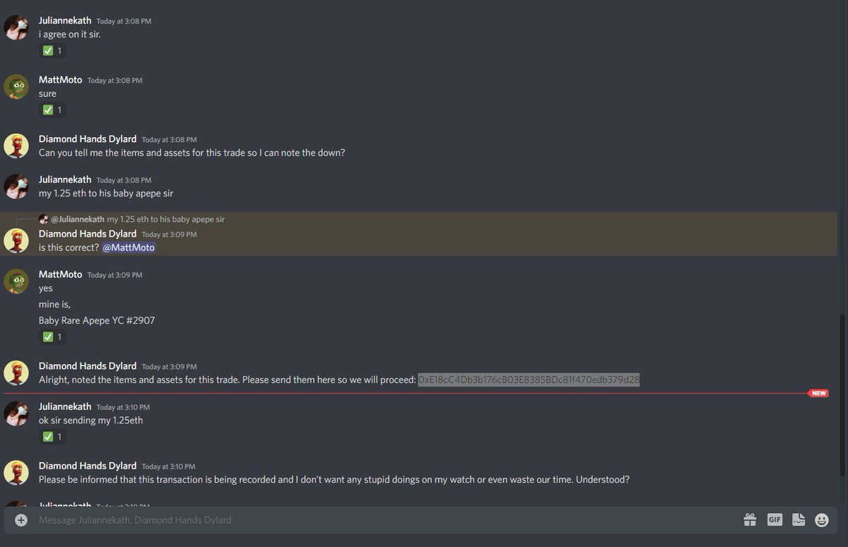 FLOKIFARMFans's tweet photo. @BabyRareApepeYC Yo your mod in discord is trying to scam people. https://t.co/bX7bwajHPu
