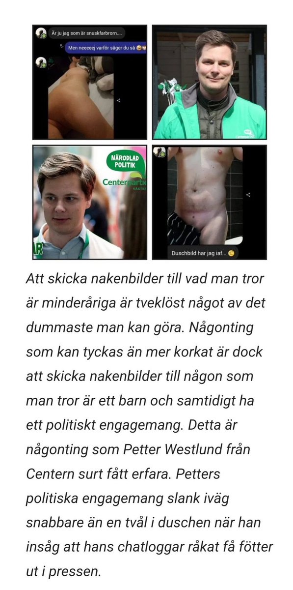 Borgarbrack's tweet photo. @annieloof @Centerpartiet @karinernlund Annie kan du förklara detta? Varför har ni så många pedofiler i Centern? https://t.co/BIlhEjvD3a