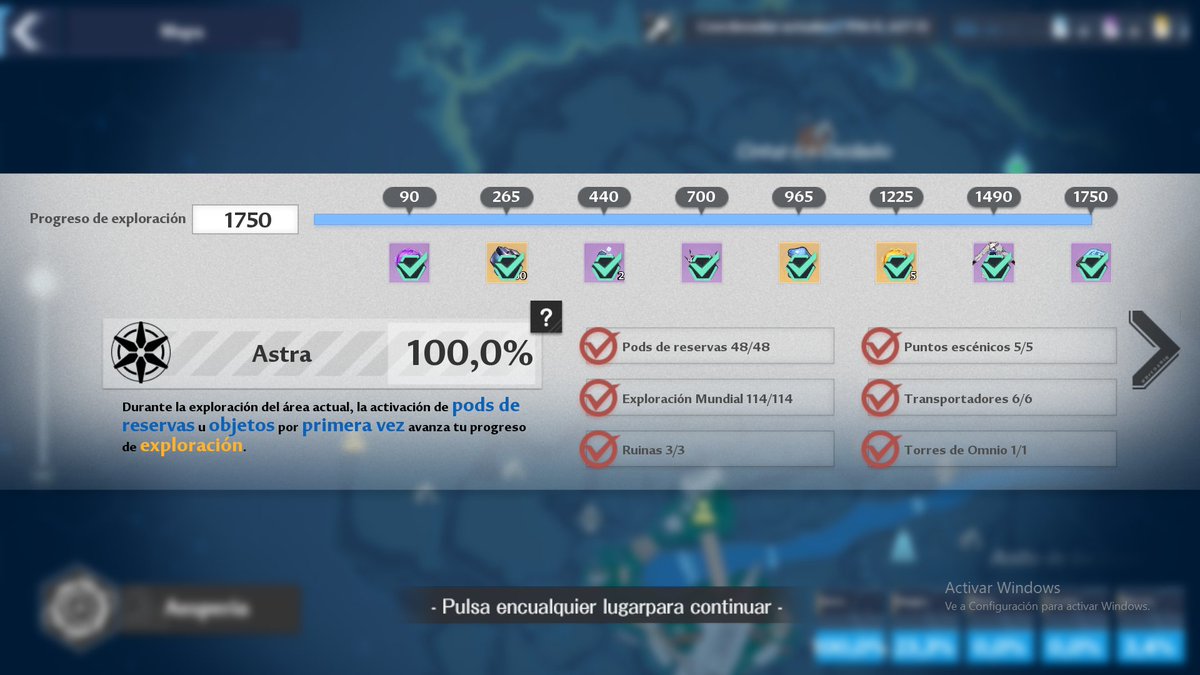 SoraRenVT's tweet photo. Ya complete el 100% de la región de astra xd recuerden que estamos en el servidor de sudamerica Luna Azul, nos vemos el lunes con streamsito https://t.co/dttvCsm0AL