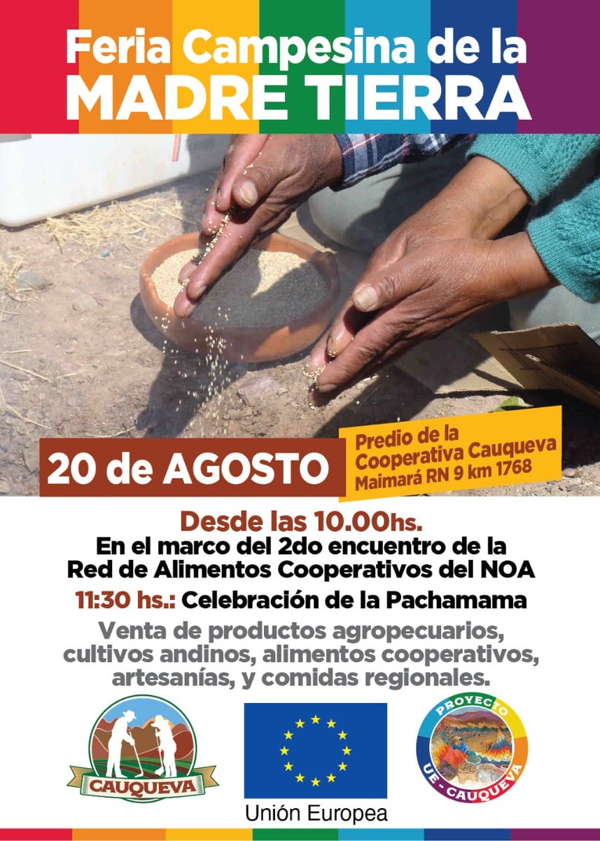 cauqueva's tweet photo. RED DE ALIMENTOS COOPERATIVOS, FERIA CAMPESINA Y PACHAMAMA
El próximo fin de semana en la Cooperativa Cauqueva Ltda  se llevarán a cabo una serie de actividades con el objetivo de fortalecer el entramado productivo, comercial y cultural de la Quebrada de https://t.co/j88AbYX3Vw https://t.co/WfdCtRkN8P