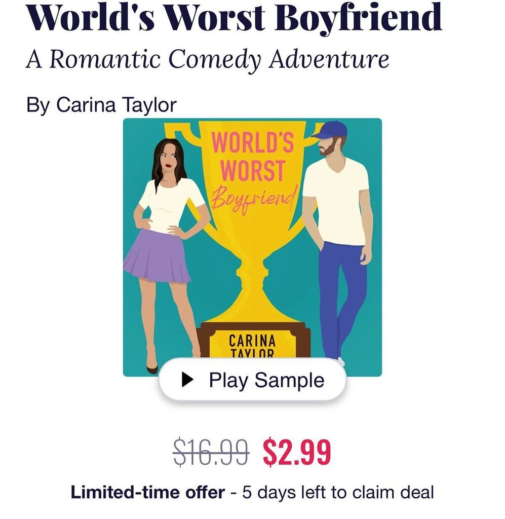 apstribling's tweet photo. This cutie patootie RomCom by @carinataylorauthor (narrated by moi and @blakelockheart) is a chirp deal this week! #chirp #chirpdeals #audiobookdeals #discountaudiobook #narratorsofinstagram #audiobook #audiobooknarrators #audiobookstagram #romcom #romco… https://t.co/y7jjeGRxaM https://t.co/RircxbqYsX