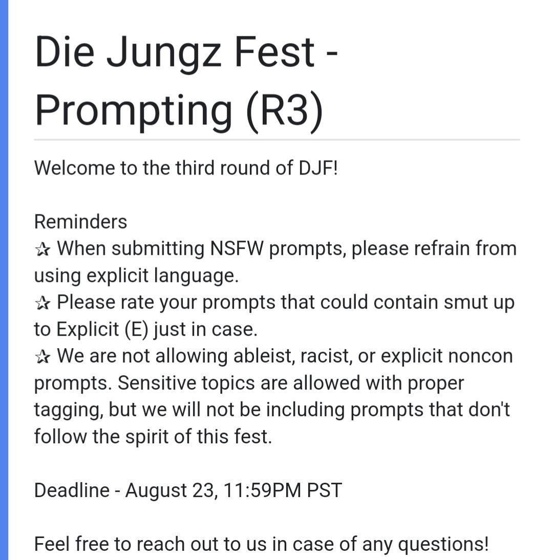 diejungzfest's tweet photo. Prompt form opening Tues Aug 16th at 9am PST!

Prompts this round are to be inspired by TBZ's discography, videography, stages, and other media they have produced!
Remember to check out the collection for more details about this round:
https://t.co/tHuY724q2U

See you soon! 📢❤️ https://t.co/Gu1cvDxVLg