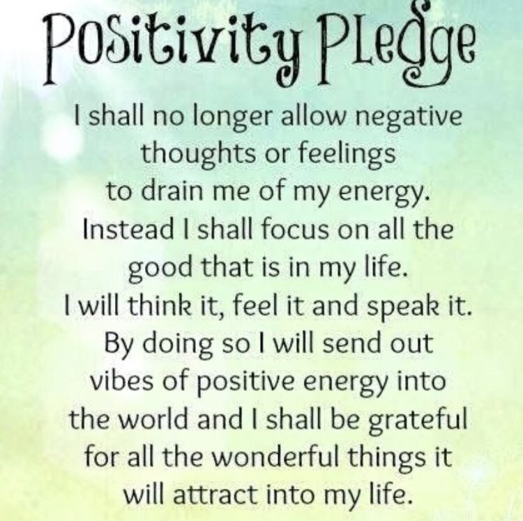 nickystevo's tweet photo. Positivity Pledge; 👇🏻
I shall no longer allow negative thoughts or feelings to drain me of my energy. Instead I shall focus on all that is good in my life. I will think it, feel it &amp; speak it.,,,, #ThinkBIGSundayWithMarsha Who’s with me??! 💕🙌🏻😀 https://t.co/59ugW9r62Y