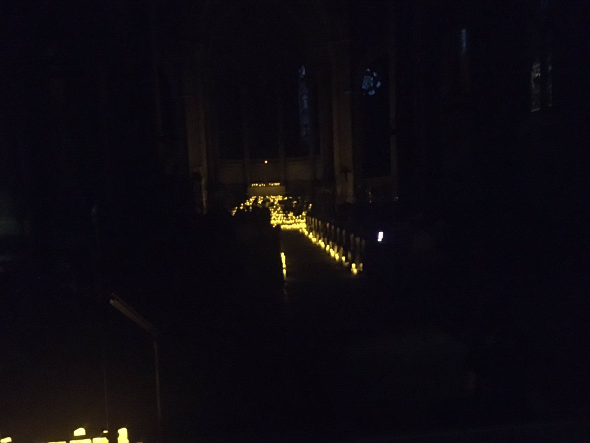 The church looks eerily beautiful by candlelight! There’s haunting music to go with the eerie aesthetics- the best of Hans Zimmer, as played by string quartet. See candlelightexperience.com for details of future events here at St Mary’s.