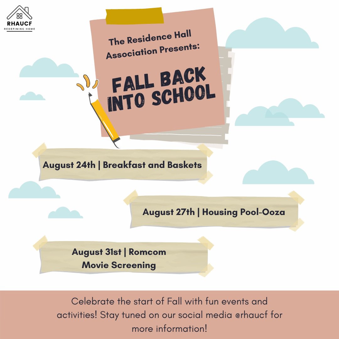 RHAUCF's tweet photo. Kick off the start of the new semester with us as we host Fall Back Into School! More information will be posted on our social media, so stay tuned!✏️📖

#ucf #ucfknights #gkco #goknights https://t.co/9bswAEmUKo