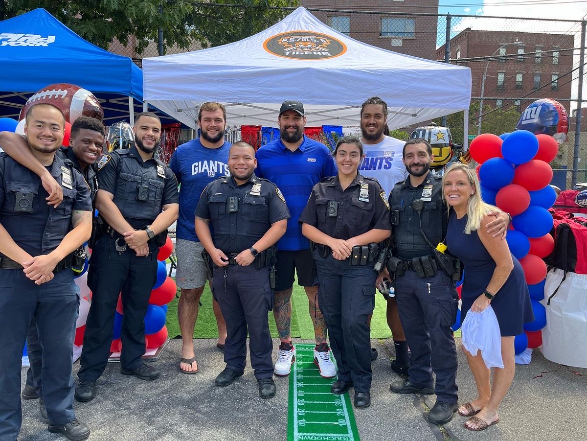 Today was Jon Feliciano's annual backpack and school supply giveaway. This year, he had help from <a href="/Giants/">New York Giants</a> teammates Ben Bredeson and Devery Hamilton to distribute the 500 backpacks to Bronx-area youth. #togetherblue