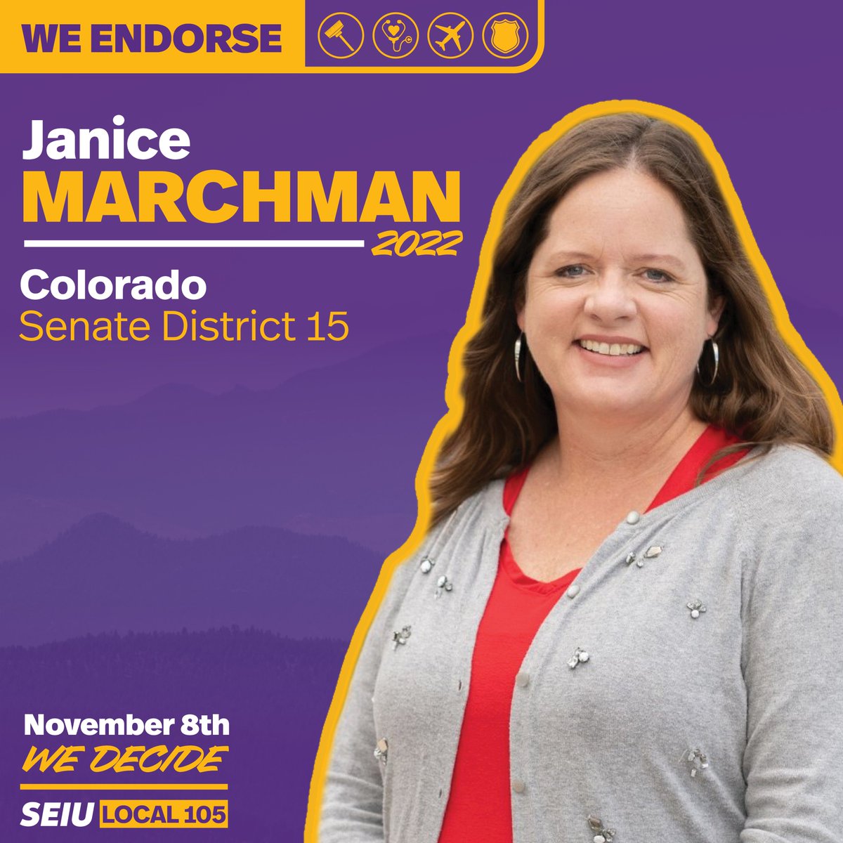 Thank you <a href="/SEIU105/">SEIU Local 105</a>  for your endorsement! 
As a proud union member and advocate for workers' rights in my public school district, I am ready to fight for strong labor protections for our Colorado workers in the State Senate.