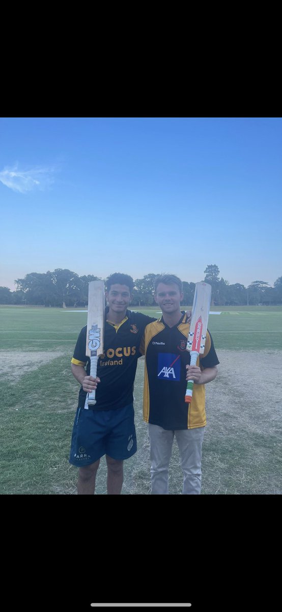 MalahideCC's tweet photo. Our centurions from today, Ryan 131 not out and Hunter 109 not out. Well batted lads ⚫️🟡 https://t.co/TFOCWi8TVF