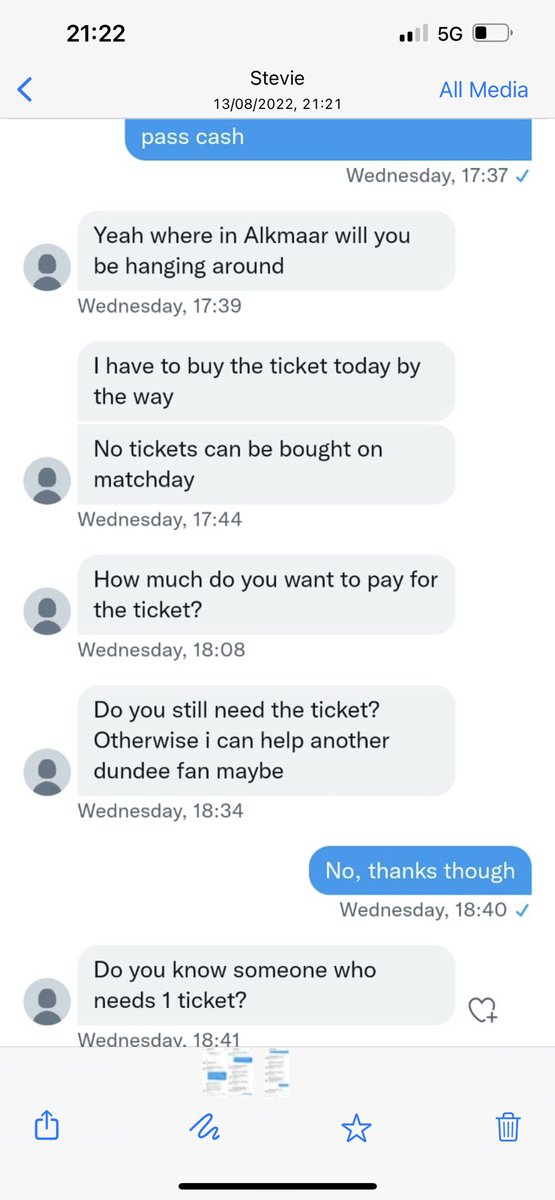 @BeholdPazuzu @sanderaz123 @CeresArabs @shedheds @feddusc @DundeeUnitedFTD @dundeeunitedct Apologies I got this wrong this was the messages we saw which made a group of 6 of us nervous and didn’t want to see other fans done wrong - there were many report of negative experiences and can’t be too careful - glad to hear other fans had a positive outcome