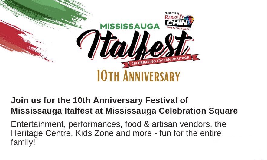 JohnKovac4's tweet photo. Celebrating its 10th year in Mississauga, #ItalFest is currently in day-2 of its weekend festival at Celebration Square. Come out and enjoy live musical performances, interactive activities and great food until 11pm tonight! #ItalFest2022 🇮🇹 https://t.co/WAW9EqoTiM https://t.co/A86NcVVXfB