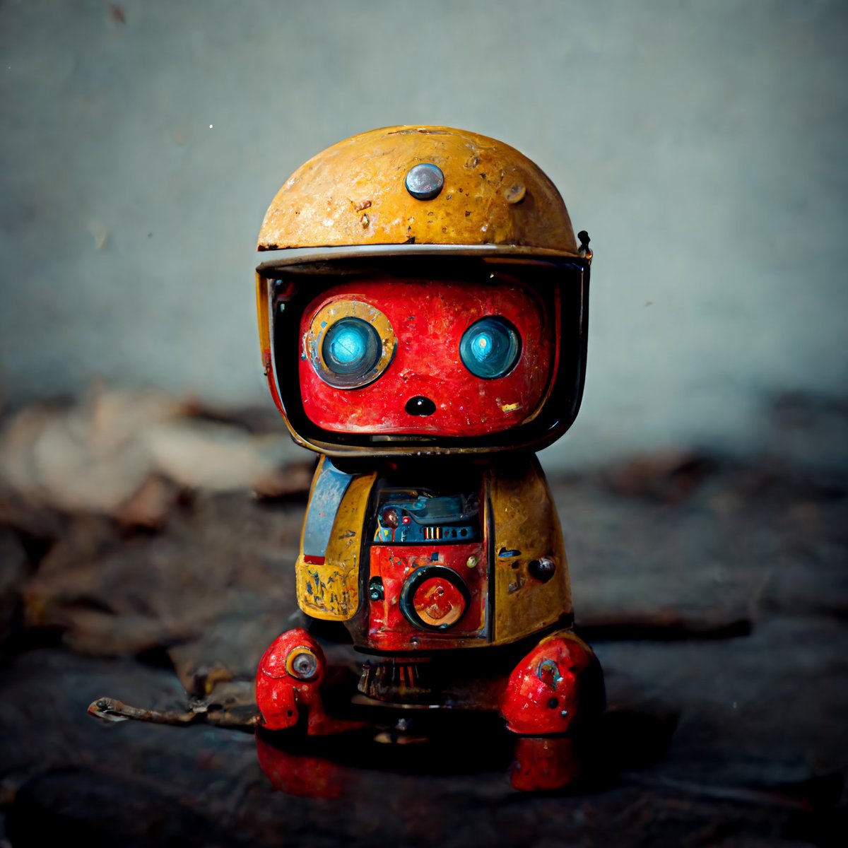 RogerAn3D's tweet photo. Day 1 of my AI-generated art experimentation:

Communed with the collective subconscious of Midjourney for 2 hrs, &amp; these were my faves

Prompt:
cute happy retro toy robot figures made of metal in primary colors:: redshift render, digital art, hyper-detailed, ultra-realistic, 8k https://t.co/hHmOOM56lM