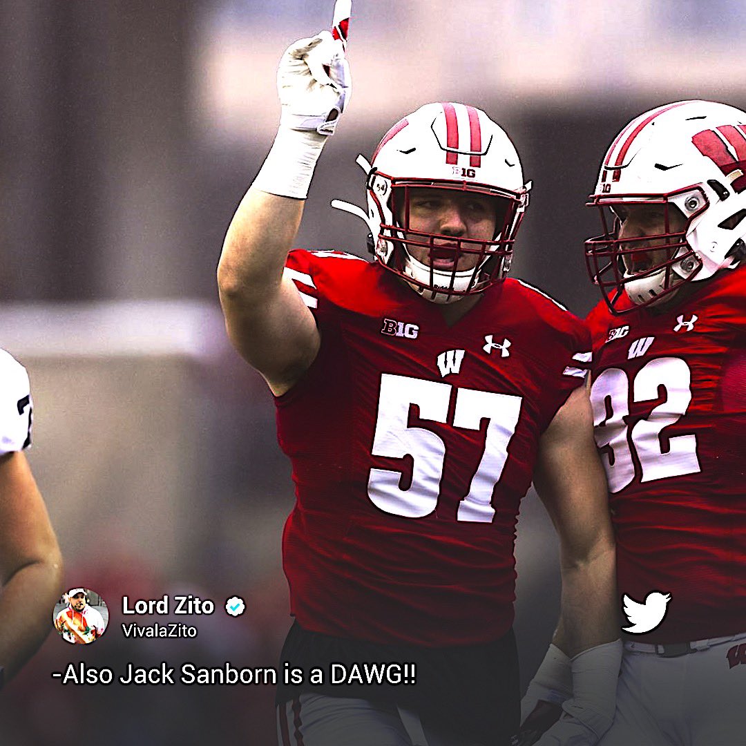 .<a href="/ChicagoBears/">Chicago Bears</a> rookie and former <a href="/BadgerFootball/">Wisconsin Football</a> LB <a href="/JackSanborn79/">Jack Sanborn</a> today:

🟠7 tackles, all solo
🔵1 interception
🟠1 fumble recovery, 1 pass defended, 1 stuff
🔵Player of the Game

A dawg, indeed. 😎