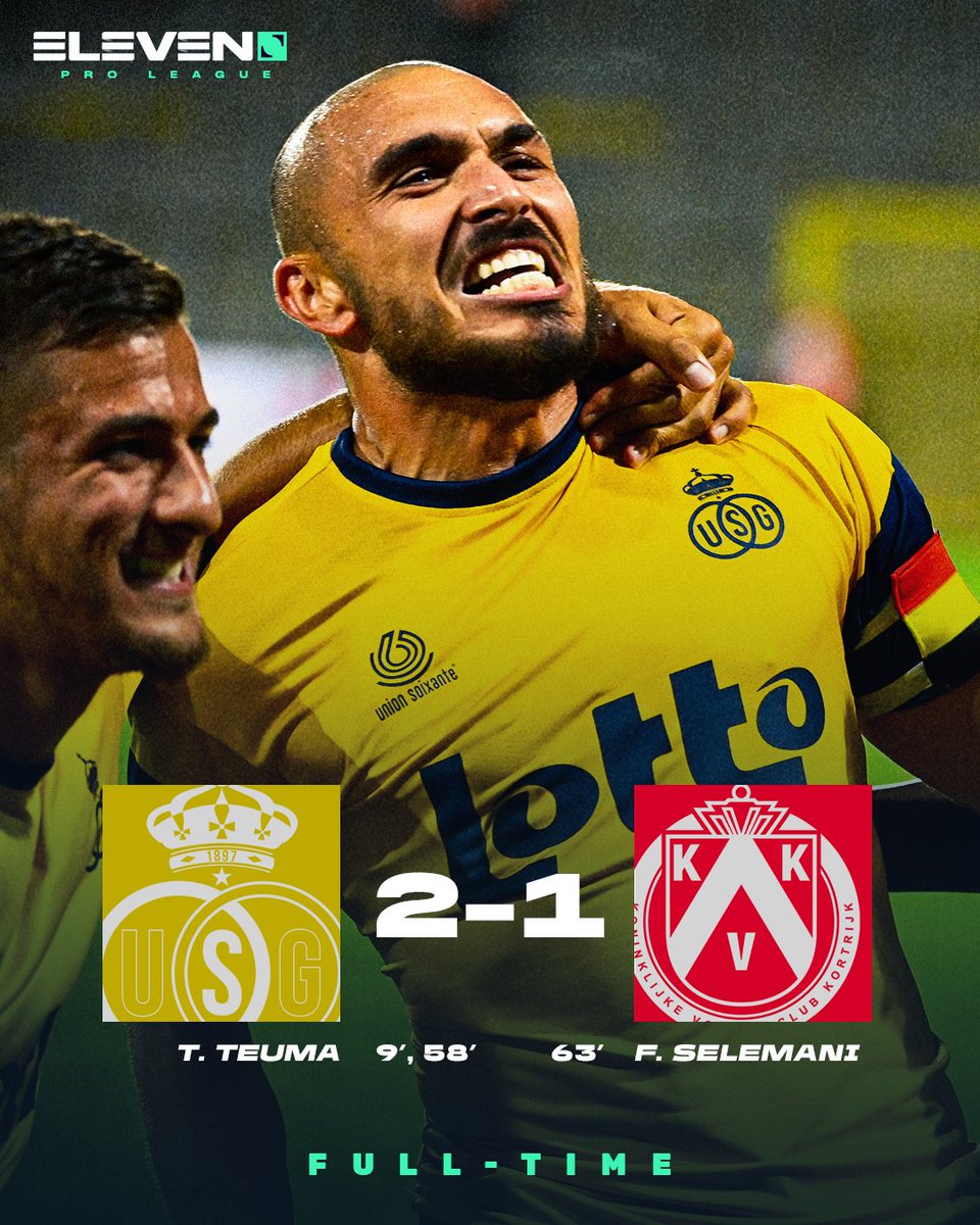DAZN_BEFR's tweet photo. FT | R. Union St.-G. empoche trois points à la maison ! 🟡🔵 #USGKVK https://t.co/qrMqy547v6