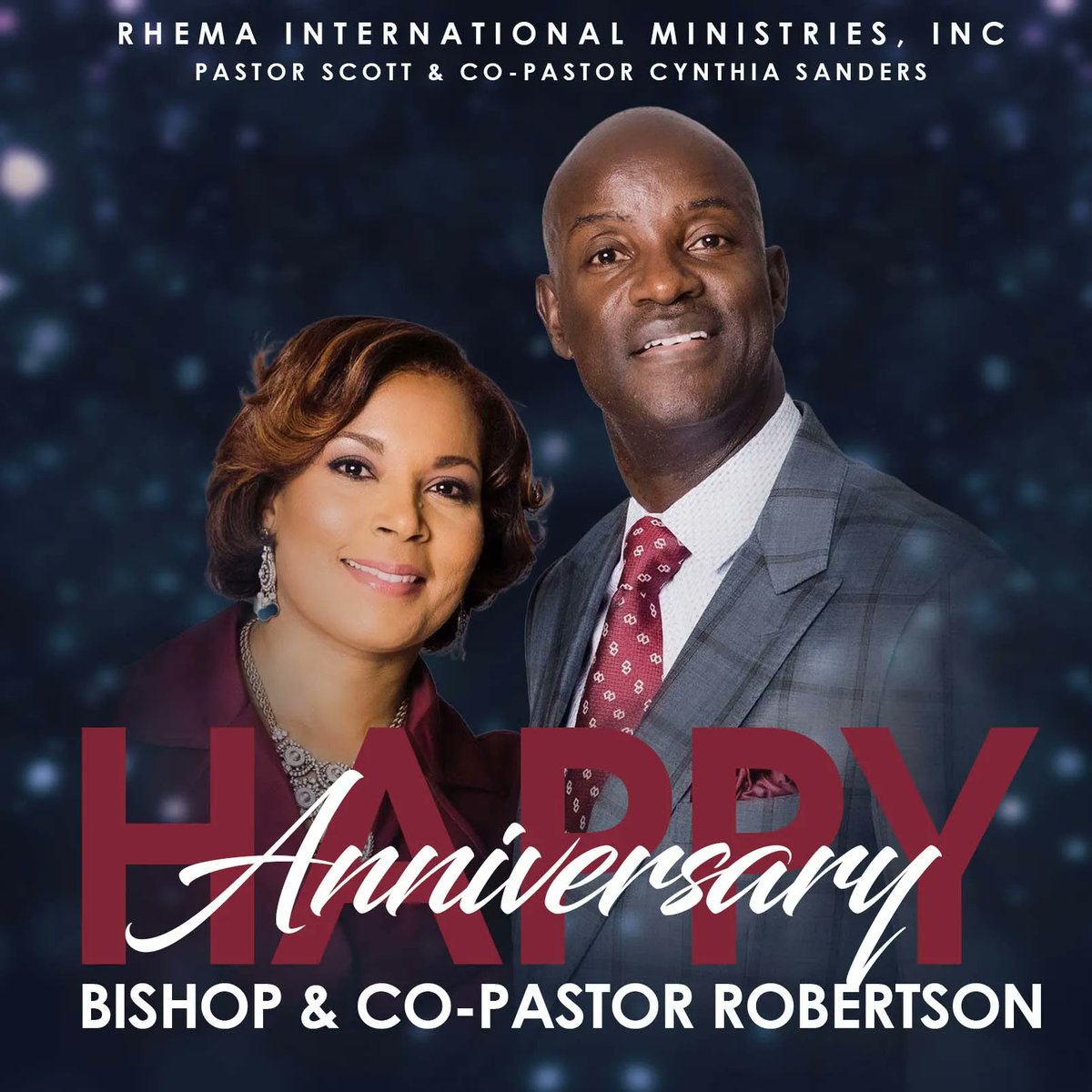 FreshRhema's tweet photo. Happy Anniversary Bishop &amp; Co-Pastor Robertson! 
May God continue to bless your marriage! https://t.co/InIqYyQ5tI