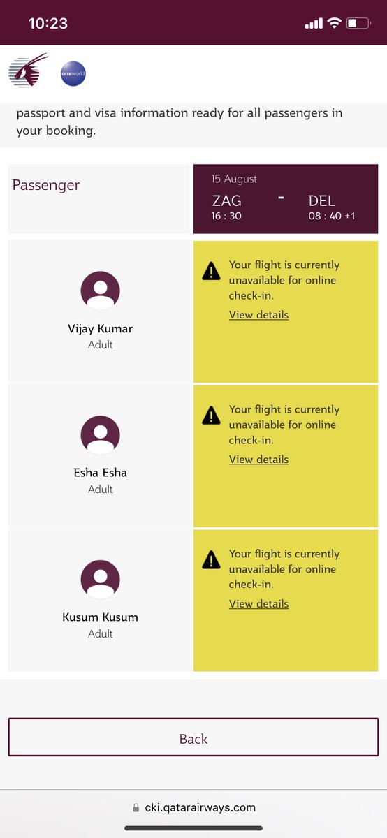 vijaykr16's tweet photo. @qatarairways I am not allowed to check in for my flight QR 518 scheduled to depart on 15th Aug , 4:30 PM. https://t.co/7vY3JiKgMK
