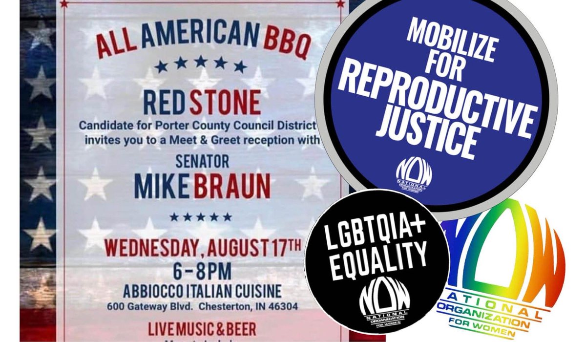 ReproCommUNITY's tweet photo. Protest Sen Braun, let him know what #NWI thinks of his anti #blacklivesmatter anti #lgbtqequality anti #WomensRights  #WhiteNationalism. Meet @ 5:30 @ Abbiocco's in Cton. Pass the #WHPA
@TBrownABC7 @WGNNews @cbschicago @nbcchicago @indystar @PostTrib @ChestertonTrib https://t.co/1quVuaA9xv