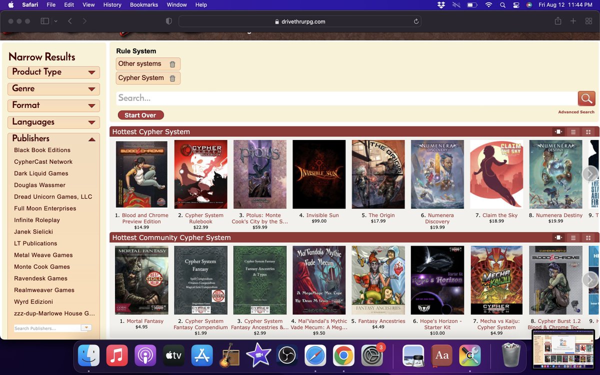 We've slipped a little since this screenshot was taken but whoohoo are we excited! Off to a great start. Grab your copy of Blood &amp; Chrome today!

drivethrurpg.com/product/405508…