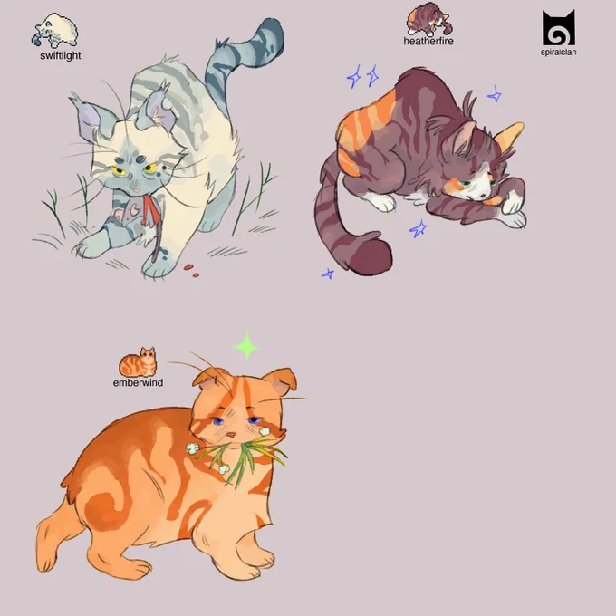 more spiralclan cats + a few from  clan :,] #warriorcats #clangen 