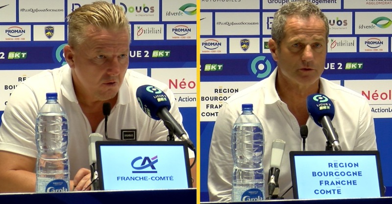 FCSM_officiel's tweet photo. 🎥💬 Retrouvez les réactions d'Olivier Guégan et de Philippe Hinschberger après la défaite du FCSM face à l’@AmiensSC lors de la 3e journée de @Ligue2BKT. #FCSMASC