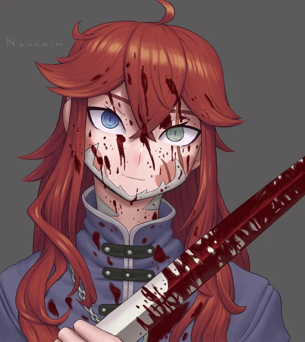 And a finished commission!Here's some expressions for 's character Iola.Painting blood was quite fun tho  