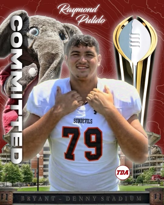 TDAlabamaMag's tweet photo. BREAKING: 4-Star OL Raymond Pulido commits to the Tide.

This makes Alabama's fifth offensive lineman commit and 20th overall. https://t.co/KNXMNV1teN
