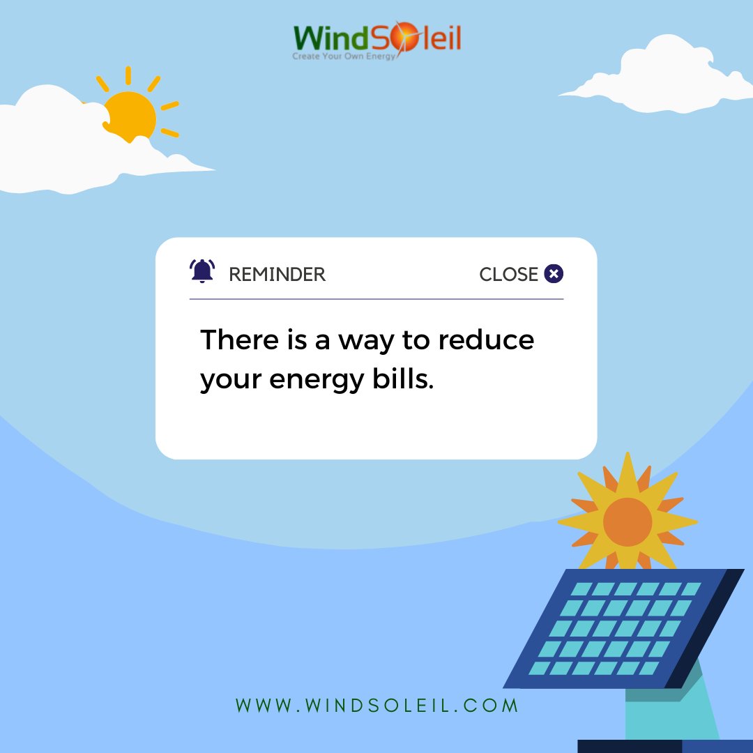 WindSoleil1's tweet photo. We take pride in providing our #clients with the chance to save each month and lower their living #costs in an #era where costs keep increasing.

Contact us for a FREE Assessment: (888) 944-5765
.
.
#solarpanels #solarenergy #sustainability #sustainableliving #windturbine https://t.co/PQjI6d1IGG